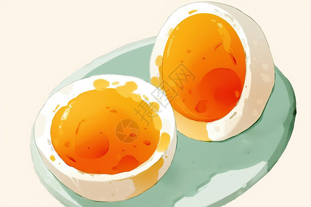 新鲜鸭蛋新鲜的咸鸭蛋插画