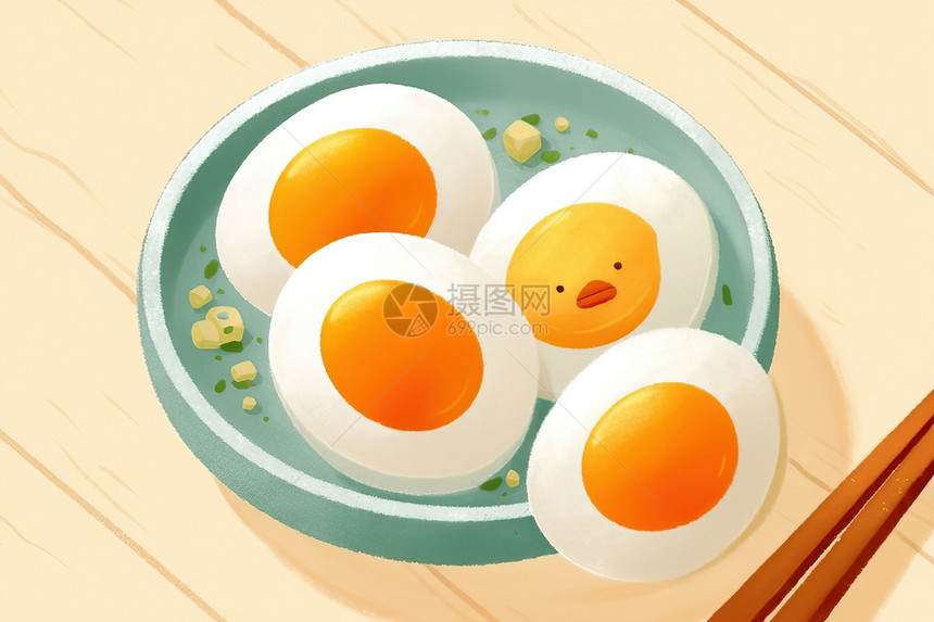 碗里的咸鸭蛋图片