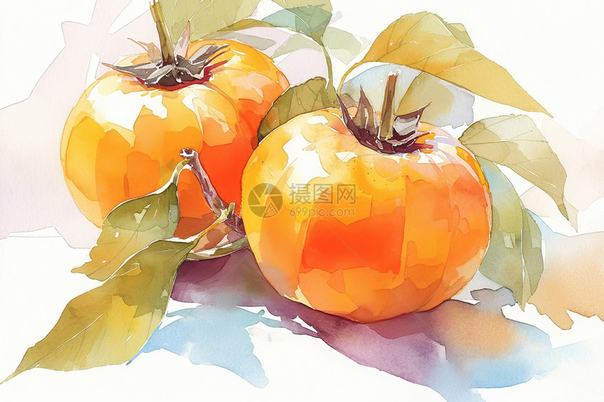 秋日的柿子图片