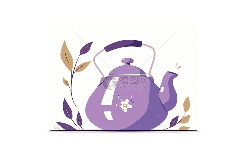 简约设计的茶壶图片