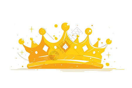 戴王冠金黄色的冠冕插画