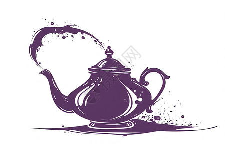 茶壶上的热气高清图片