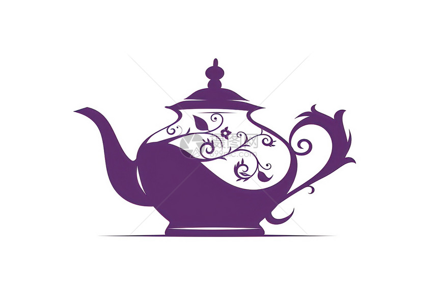 紫色茶壶设计图片