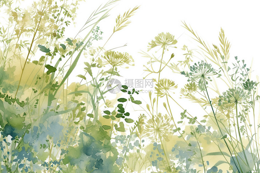 植物插画背景图片