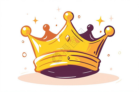 炫彩皇冠装饰星星装饰的金色皇冠插画