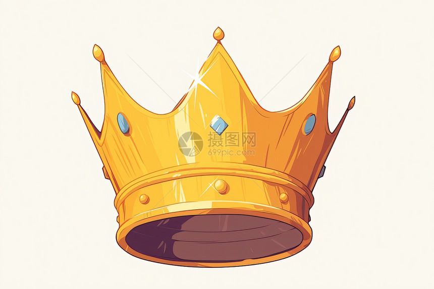 黄色王冠上有蓝色宝石图片