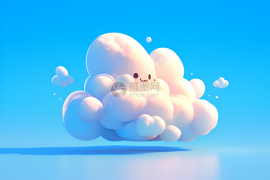 可爱的云朵插画图片