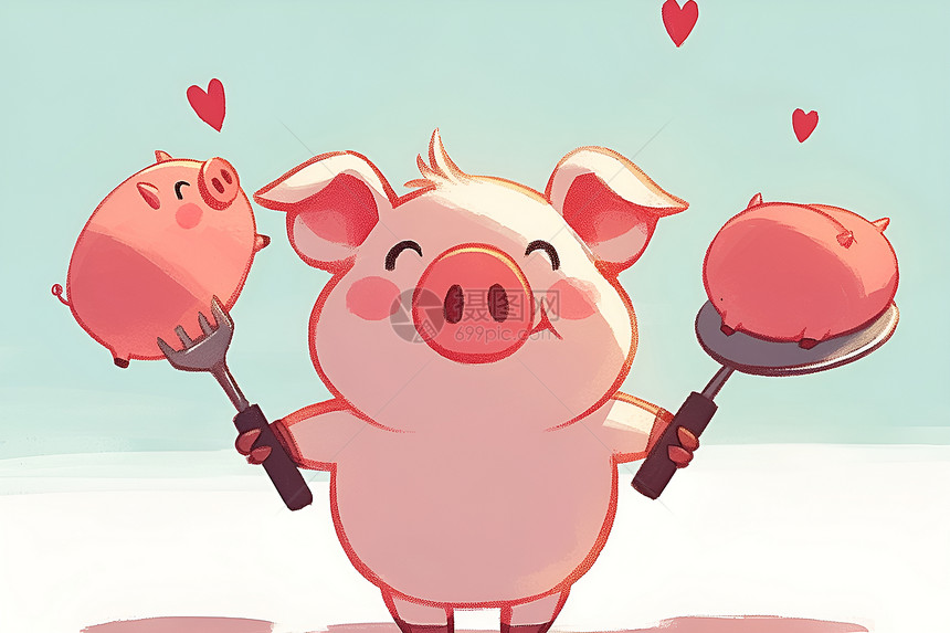 可爱的粉色小猪图片