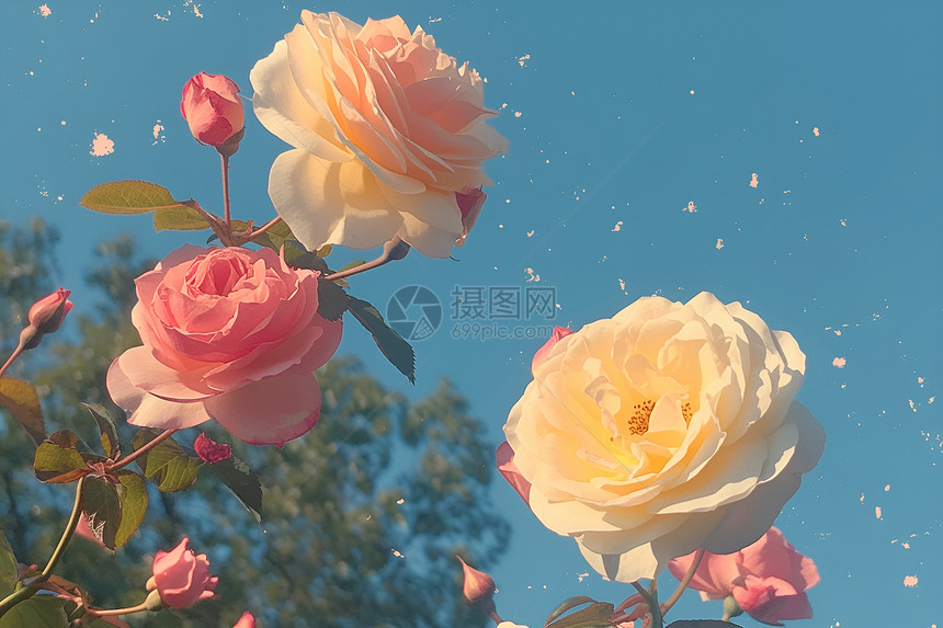 盛开的玫瑰花朵图片