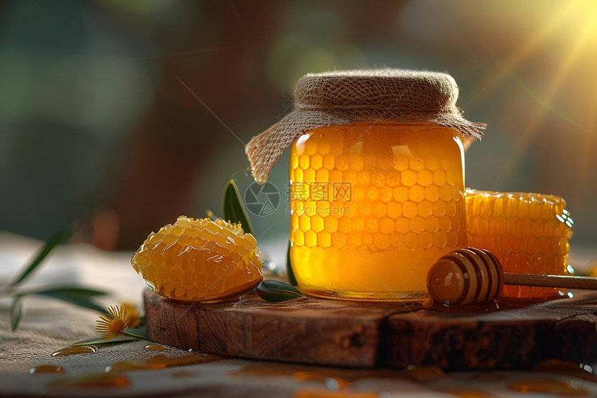 罐子中健康的蜂蜜图片