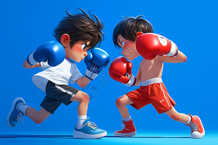 拳击对决的少年背景图片