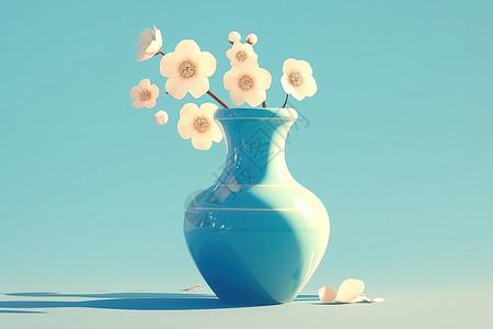花瓶植被花瓶中的花朵插画