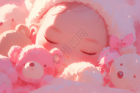 正在大哭宝宝正在睡觉的可爱婴儿插画