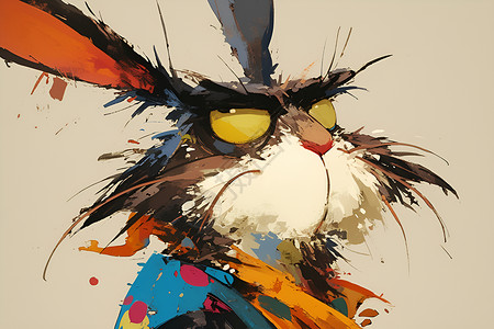 绘画的动物兔子背景图片