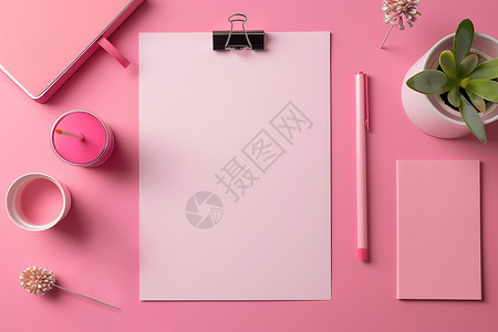 粉色纸张粉色背景中的纸张插画