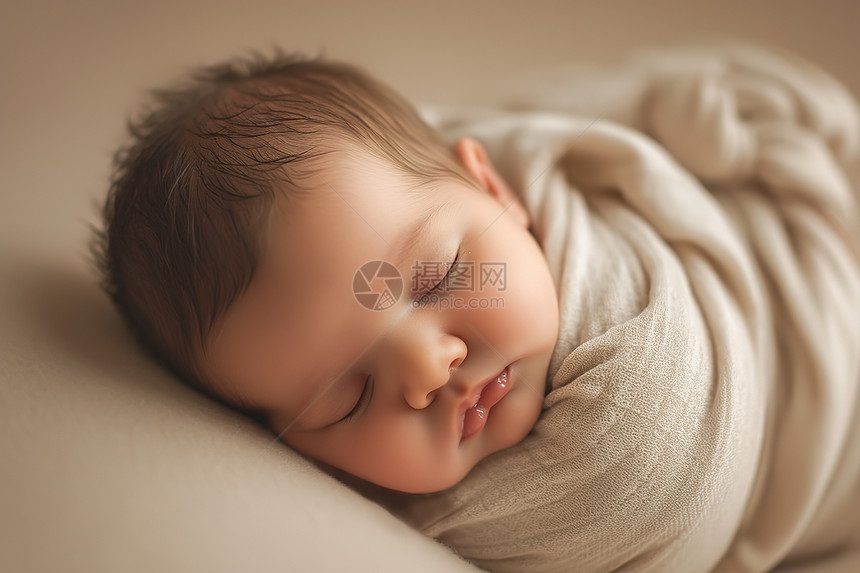 闭着眼睛睡觉的婴儿图片