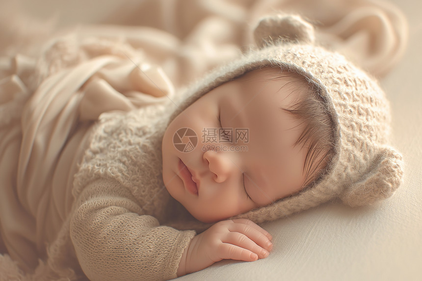 正在睡觉的可爱婴儿图片