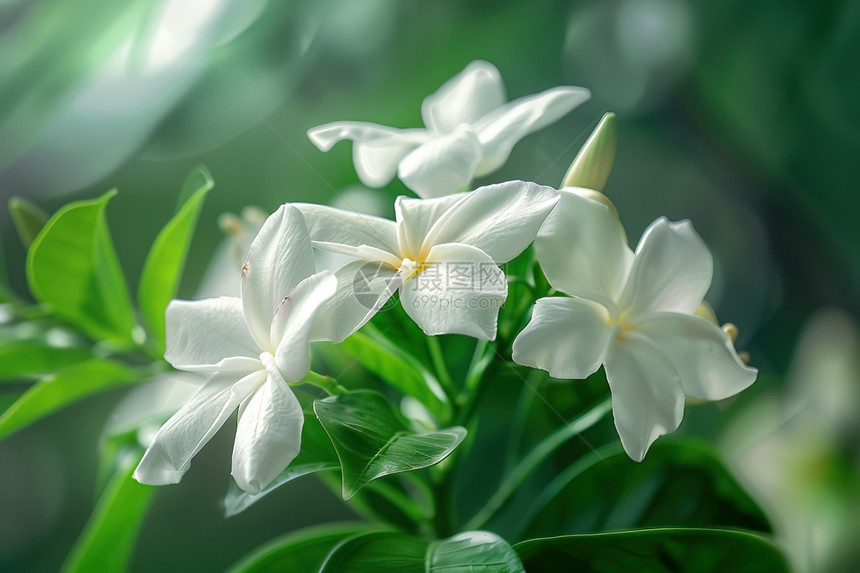 绽放的白色花朵图片