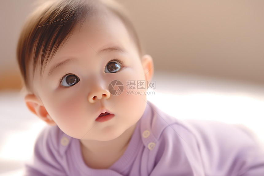 紫色衬衫的宝宝图片
