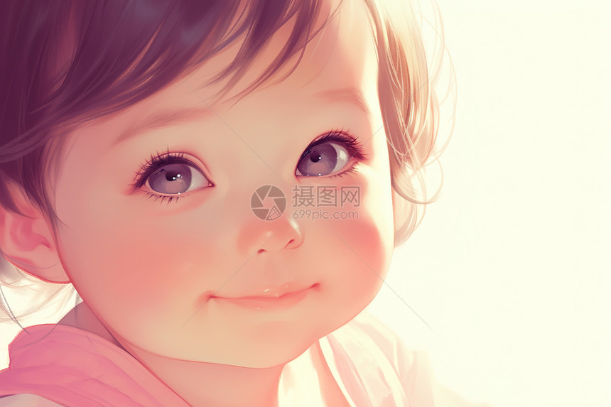 微笑的小女孩图片
