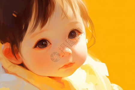 宝宝绘画绘画中的婴儿女孩插画