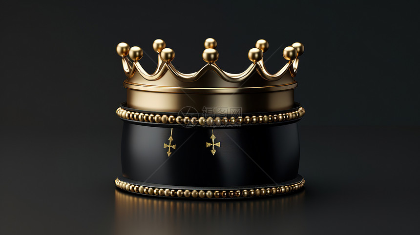 皇冠的金边珠饰图片