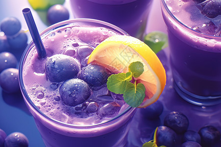 蓝莓柠檬饮料高清图片