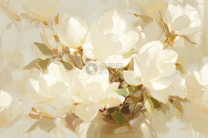 白色花朵盛放图片