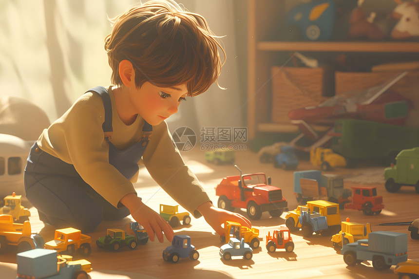 玩具世界中的快乐少年图片