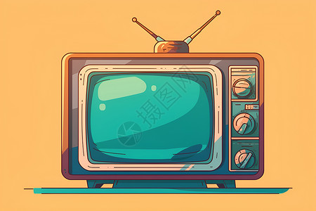 老旧电视机复古电视机插画