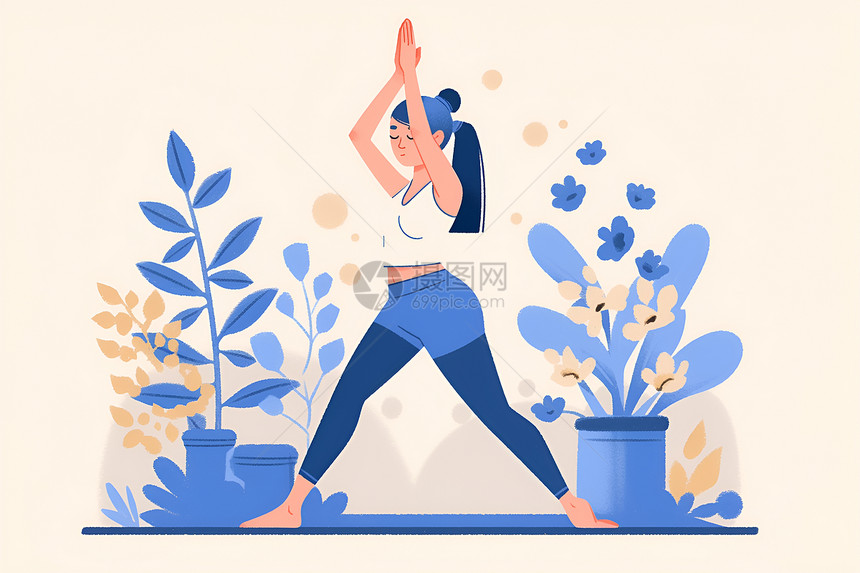 瑜伽锻炼的女子图片