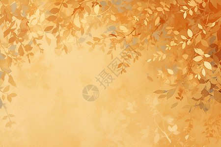 树叶黄色抽象的秋天树叶插画