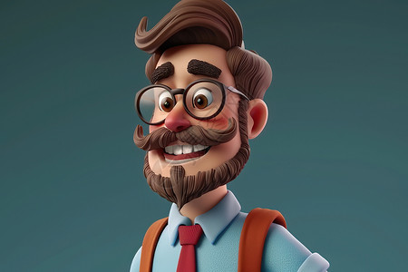卡通胡子男人物头像背景图片