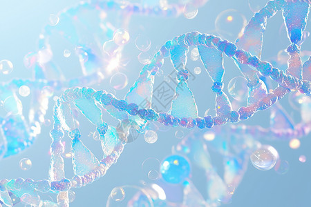 基因科学微距的蓝白结构细胞插画
