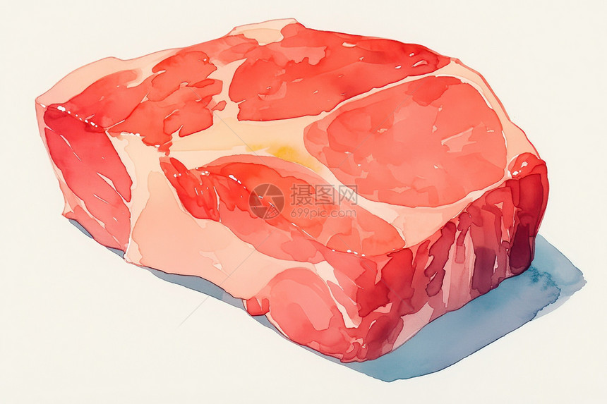 水彩绘画的一块肉图片