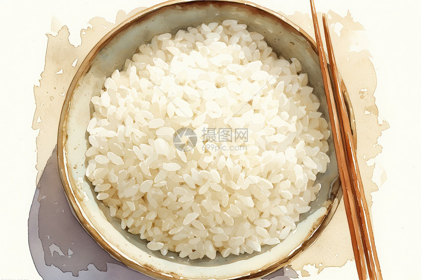 一碗白色米饭图片