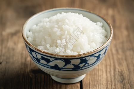 香喷喷白米饭餐桌上的一碗米饭插画
