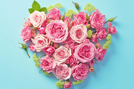 玫瑰之心心形花卉高清图片