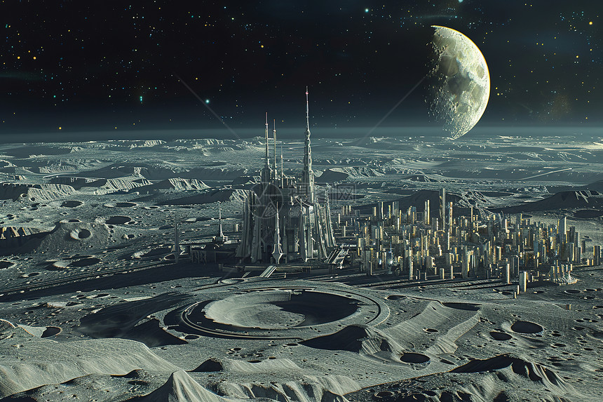 月球上的未来城市图片