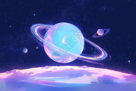 球体素材宇宙中的行星插画