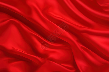 红色的绸子化纤布料高清图片