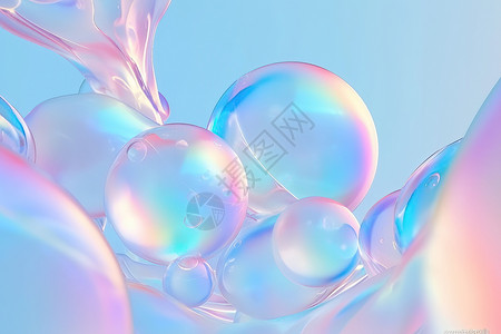 透明泡泡粉色圆圆的球体插画