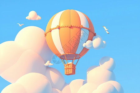 空中热气球天空中的热气球插画
