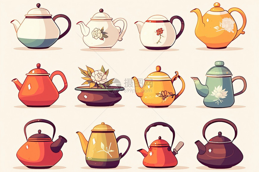 各种各样的茶壶图片