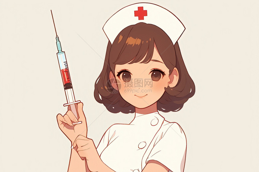 女护士手里的针管图片