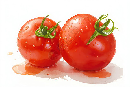 番茄苗美味的番茄插画