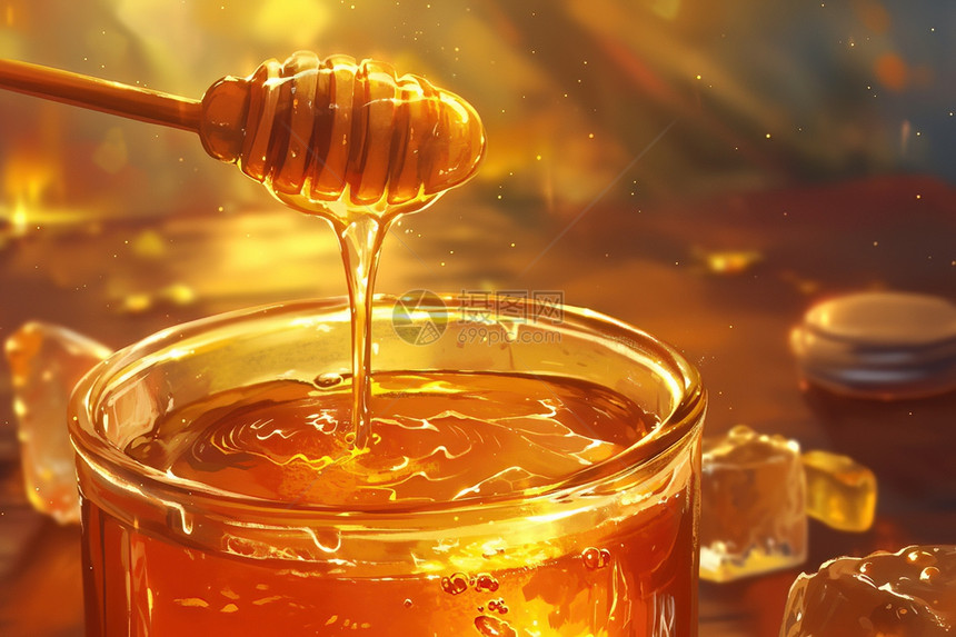 金黄的蜂蜜图片