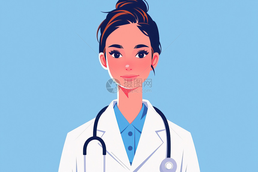 一个女性医生的形象图片