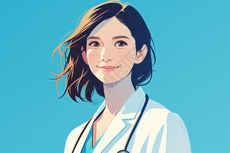 女服务员职业形象女性医生形象插画