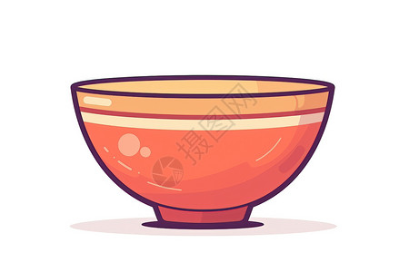 红色的碗插画高清图片